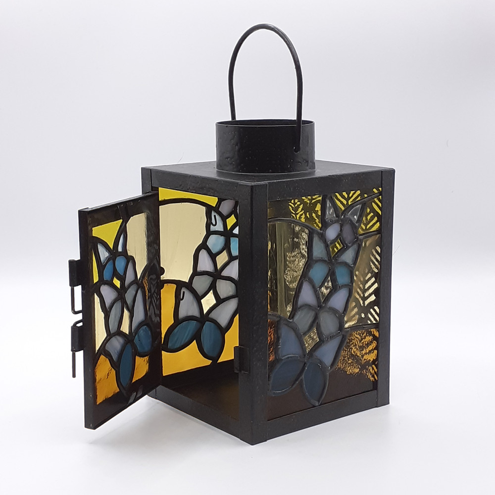 Stained Glass Lamp Butterfly Stained Glass Candle Holder Goth Decor Tealight Stained Glass Suncatcher Witchy Decor 5
