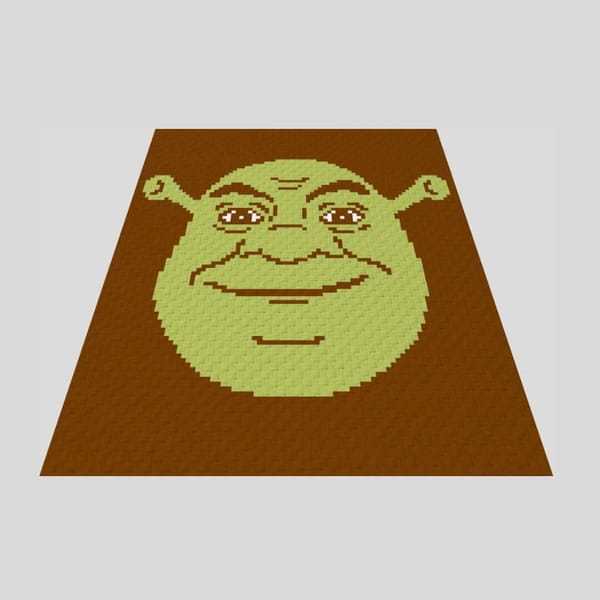 Crochet C2C Shrek Head blanket pattern PDF - Inspire Uplift