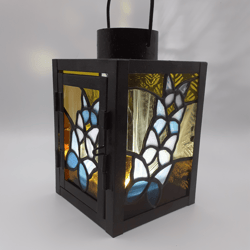 Stained Glass Lamp, Butterfly Stained Glass Candle Holder, Goth Decor Tealight Stained Glass Suncatcher Witchy Decor