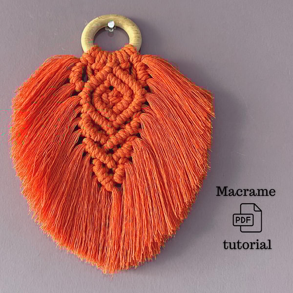 Feather Macrame Pattern / Leaf tutorial / Step by Step DIY / | Inspire ...
