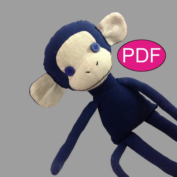 Monkey Pattern Tutorial PDF Monkey Sewing Pattern Monkey Toy Inspire