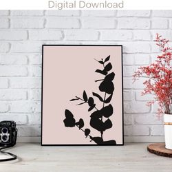 eucalyptus wall art printable, printable posters black and white, printable wall art, digital wall art, printable poster
