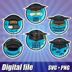 senior 2023 congratulation svg png cricut sticker images, class of 2023 clipart sign print, vector hight quality art