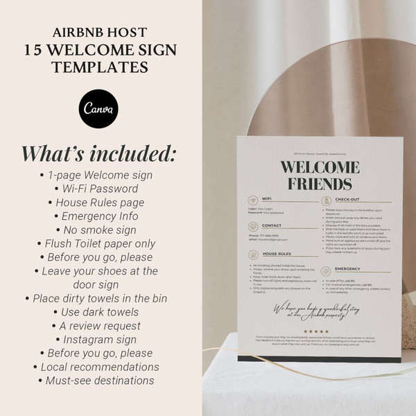 15 Airbnb Welcome Sign Template, 15 Posters, VRBO guest book, house manual template, Guest guide, Airbnb decor (2).jpg