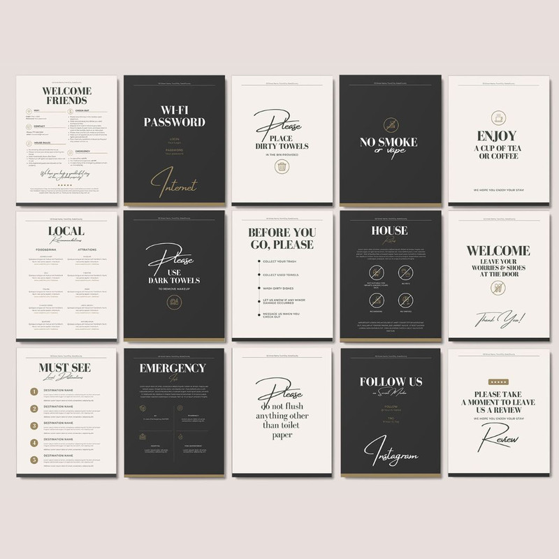 15 Airbnb Welcome Sign Template, 15 Posters, VRBO guest book, house manual template, Guest guide, Airbnb decor (9).jpg