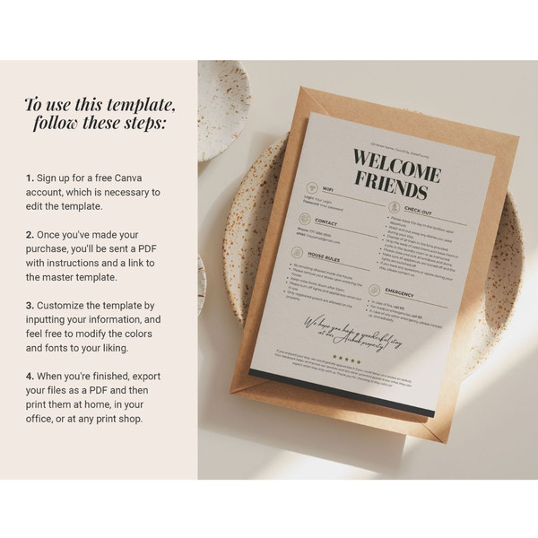 One-Page Welcome Sign for Airbnb or VRBO Hosts House Rules, Wi-Fi, Check-Out Info, Vacation Rental Decor, Editable (7).jpg