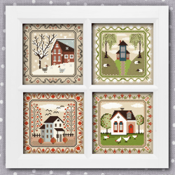 Cross Stitch Pattern Sampler 4 seasons pattern set Village Embroidery Digital PDF File Instant Download 311
