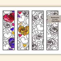 coloring bookmarks, printable bookmarks to color, kids coloring bookmark, coloring bookmark pdf, coloring all ages, colo