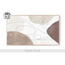 Samsung Frame TV Art abstract beige minimalist modern painting, Frame TV art Instant Digital Download 4K file 461