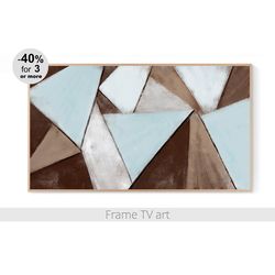Samsung Frame TV Art abstract painting neutral geometric blue & beige art,  Frame TV art Digital Download 4K | 462
