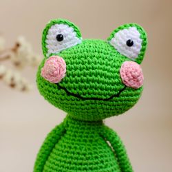 Frog Crochet Pattern Green Amigurumi English PDF Tutorial