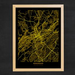 Birmingham City Map, Birmingham - United States City Map Poster
