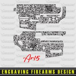 Engraving Firearms Design AR15 Scroll With Skull Design