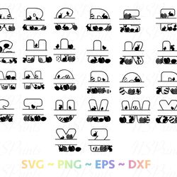 Easter Split Alphabets SVG bundle, Fancy alphabets files, SVG files for cricut, Digital download, instant download