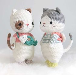 Cats doll amigurumi crochet pattern English PDF