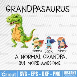 personalized name grandpa png, a normal grandpa but more awesome, grandpa saurus png for sublimation,printable,