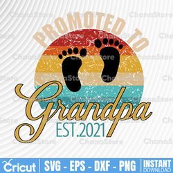 promoted to grandpa est 2022 svg, new grandpa, future grandpa, grandpa to be, vintage, retro,