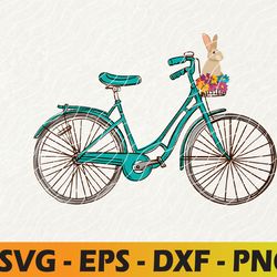 bunny bike svg, easter bike ,bunny basket spring svg-dxf-png-eps