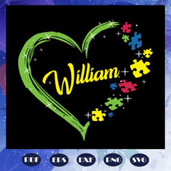 william svg, personalize with your kids name, autism awareness, autism, autism svg, autism gift, autism son, autism mom