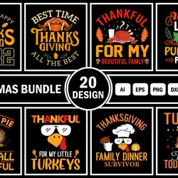 20 thanksgiving svg bundle, fall svg bundle, thanksgiving svg, turkey svg, fall svg designs file cut digital download