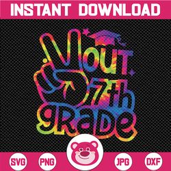 peace out 7th grade svg, graduation last day of school tie dye svg, last day of school, 7th grade, kids end of school cu