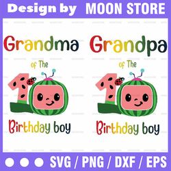 cocomelon grandma and grandpa of birthday boy svg, coco melon svg, cocomelon bundle svg, cocomelon birthday svg, waterme