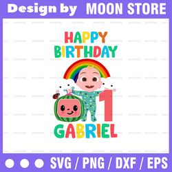 cocomelon personalized name and ages birthday boy svg, coco melon svg, cocomelon svg for cricut, cocomelon birthday svg,