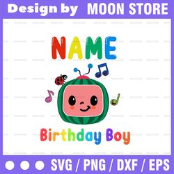 cocomelon personalized name and ages birthday boy svg png, cocomelon brithday svg, cocomelon,cocomelon family birthday s