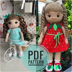 Doll pattern red and blue  dress