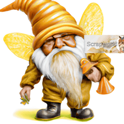Illustration of a bee gnome, honey gnome-1