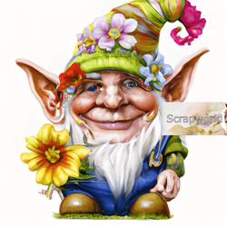 illustration of a bee gnome, honey gnome-3