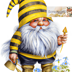 Illustration of a bee gnome, honey gnome-4