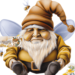 Illustration of a bee gnome, honey gnome-5