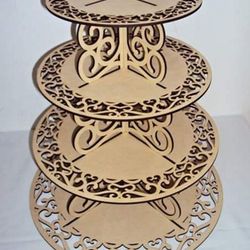 Digital Template Cnc Router Files Cnc Cake Stand Files for Wood Laser Cut Pattern