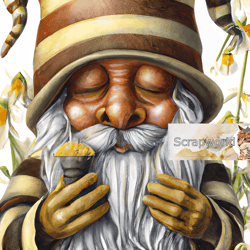 Illustration of a bee gnome, honey gnome-7