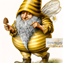 Illustration of a bee gnome, honey gnome-9