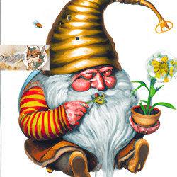 Illustration of a bee gnome, honey gnome-10