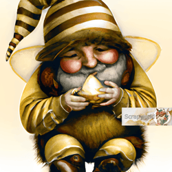 Illustration of a bee gnome, honey gnome-26