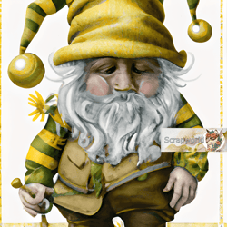 Illustration of a bee gnome, honey gnome-27