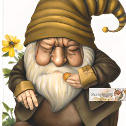 Illustration of a bee gnome, honey gnome-29