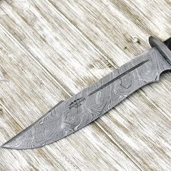 12 Inches Handmade Custom Damascus Steel Micarta Wood Handle Jungle Knife