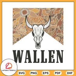 Wallen Cow Skull Sublimation Cowboy Western PNG Design