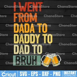 went from dad to bruh png file, i went from dada to daddy to dad to bruh png