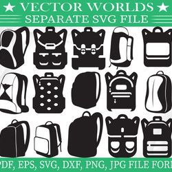Backpacks svg, Backpacks' svg, Bag svg, Back, Packs, SVG, ai, pdf, eps, svg, dxf, png