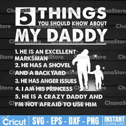 5 things you should know about my daddy png - father's day png, birthday png