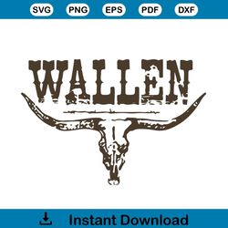 Retro Wallen SVG Vintage Bull Skull SVG Cricut For Files Design