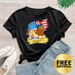 chicken mom usa flag 4th july american farmer funny t-shirt - independence day shirt, us patriotic, chicken lover shirt