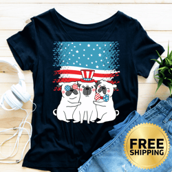 american flag patriotic pug lover t-shirt - independence day shirt, usa flag shirt, 4th of july shirt, pug lover shirt
