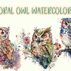 Floral Owl Watercolor