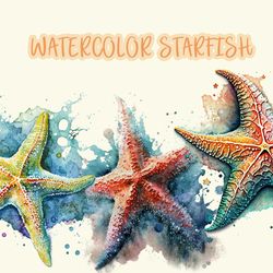 Watercolor Starfish Clipart